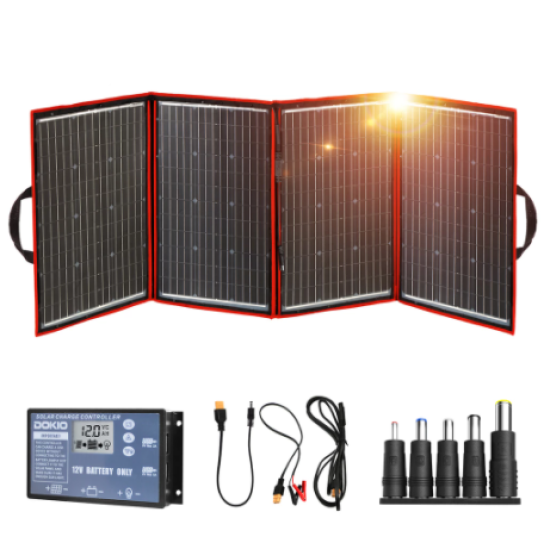 Taşınabilir Katlanabilir Monokristal Güneş Paneli 220Wp + Şarj Cihazı + Kablolar