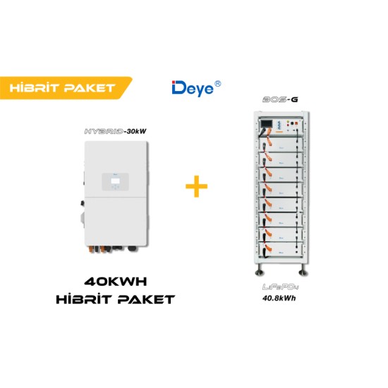 DEYE 40 kWh Hibrit Paketi (High Voltage)